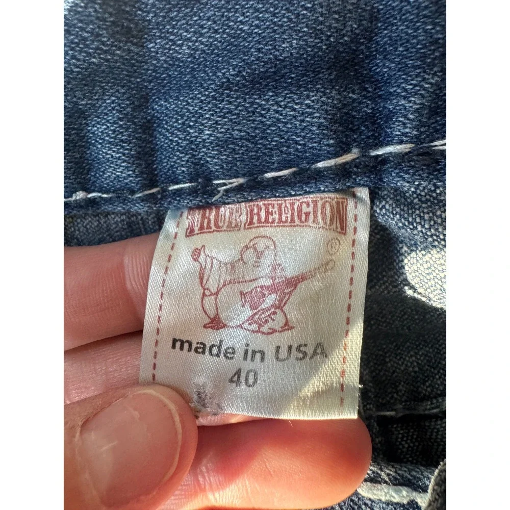 Y2K Vintage True Religion Joey Super T Men Blue Flare Jeans Made in USA Size 40